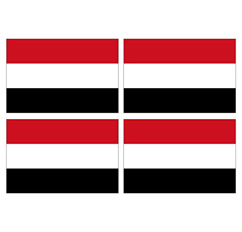 Supstick Lot de 4 Autocollants Stickers Drapeau de Pays Nation yémen Format 12x8cm