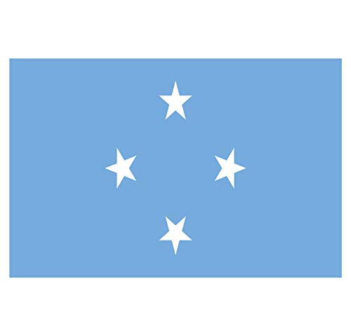 Supstick Lot de 8 Autocollants Stickers Drapeau de Pays Nation états fédérés de micronésie Format 3x2cm