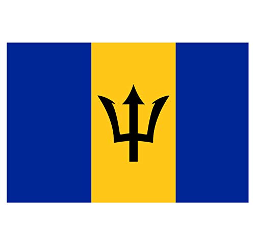 Supstick Autocollant Stickers Drapeau de Pays Nation Barbados Format 15x10cm