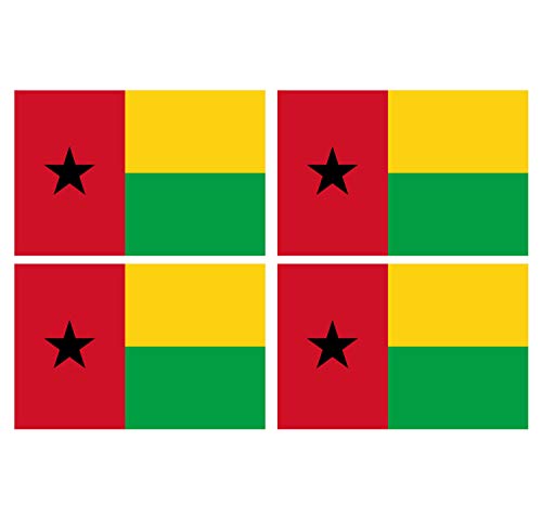 Supstick Lot de 4 Autocollants Stickers Drapeau de Pays Nation guinée-Bissau Format 12x8cm