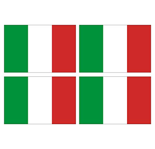 Supstick Lot de 4 Autocollants Stickers Drapeau de Pays Nation Italie Format 6x4cm