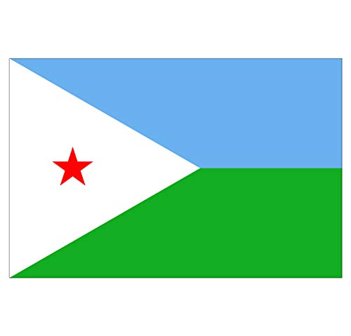 Supstick Autocollant Stickers Drapeau de Pays Nation Djibouti Format 15x10cm