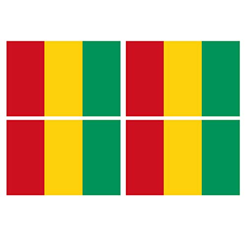 Supstick Lot de 4 Autocollants Stickers Drapeau de Pays Nation guinée Format 12x8cm