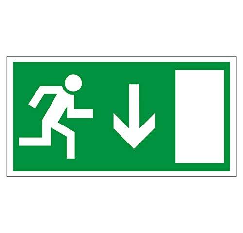 Supstick Autocollant Stickers Sortie de Secours flèche directionnelle vers Le Bas Format 15x8cm - supstick.fr