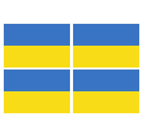 Supstick Lot de 4 Autocollants Stickers Drapeau de Pays Nation Ukraine Format 12x8cm