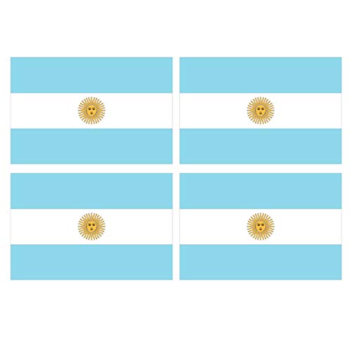 Supstick Lot de 4 Autocollants Stickers Drapeau de Pays Nation Argentine Format 12x8cm