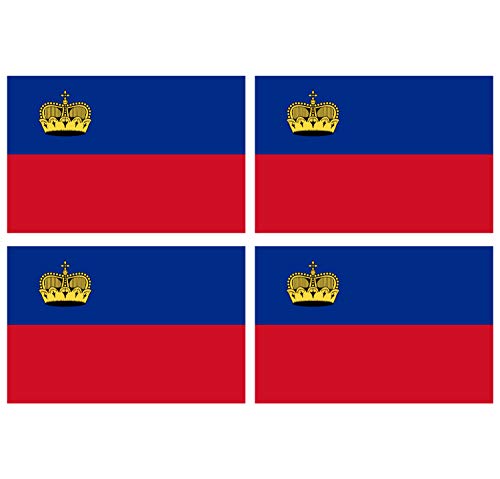 Supstick Lot de 4 Autocollants Stickers Drapeau de Pays Nation lichtenchtein Format 12x8cm