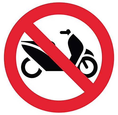 Panneau Rigide Interdit au Scooter Diamètre 25x25cm épaisseur 3mm