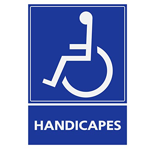 Panneau RigideHandicapé - Personne à mobilité réduite Parking handicapés 9x12cm épaisseur 3mm