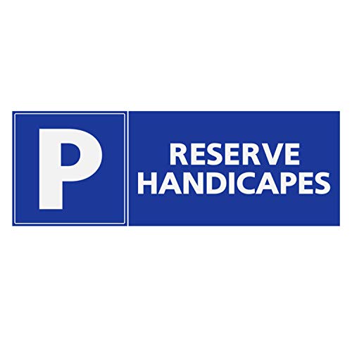 Panneau Rigide Handicapé - Personne à mobilité réduite Parking réservé handicapés 18x6cm épaisseur 3mm