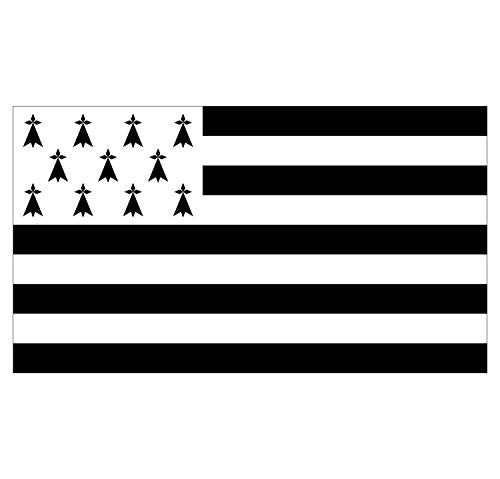 Supstick Lot de 8 Autocollants Stickers Drapeau de région française Bretagne Format 3x2cm