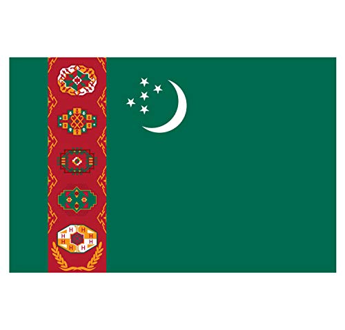 Supstick Lot de 8 Autocollants Stickers Drapeau de Pays Nation Turkmenistan Format 3x2cm