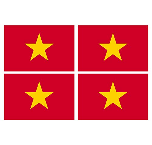 Supstick Lot de 4 Autocollants Stickers Drapeau de Pays Nation Vietnam Format 12x8cm