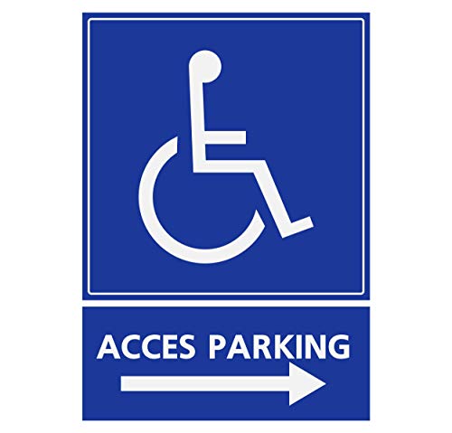 Supstick Autocollants Stickers Handicapé - Personne à mobilité réduite accès Parking flèche Droite 3x4cm
