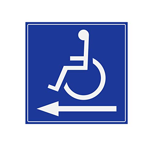 Panneau Rigide Handicapé - Personne à mobilité réduite flèche Gauche 20x20cm épaisseur 3mm