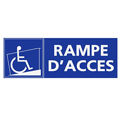 Supstick Autocollants Stickers Handicapé - Personne à mobilité réduite Rampe d’accès Format rectangulaire 10x30cm