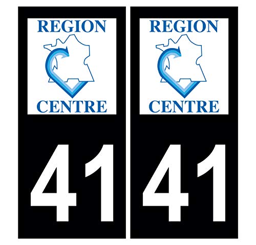 Supstick 2 Stickers Autocollants Plaques Immatriculation Auto Dept 41 Centre Noir Angles Carrés