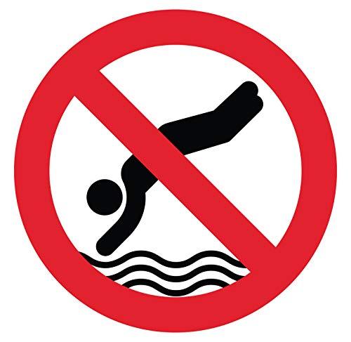 Autocollant Stickers Interdit de Plonger Diamètre 5x5cm - supstick.fr