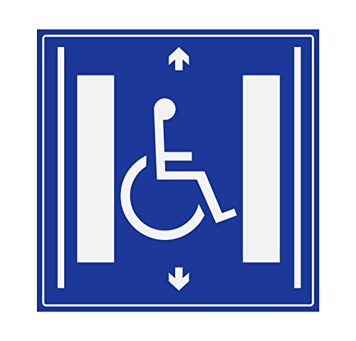 Panneau Rigide Handicapé - Personne à mobilité réduite Ascenseur adapté 15x15cm épaisseur 3mm