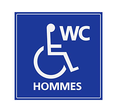 Panneau Rigide Handicapé - Personne à mobilité réduite WC Hommes 25x25cm épaisseur 3mm