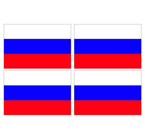 Supstick Lot de 4 Autocollants Stickers Drapeau de Pays Nation Russie Format 6x4cm
