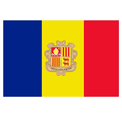 Supstick Autocollant Stickers Drapeau de Pays Nation Andorre Format 18x12cm