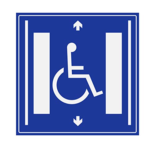 Supstick Autocollants Stickers Handicapé - Personne à mobilité réduite Ascenseur adapté 5x5cm