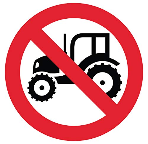Panneau Rigide Diamètre 15x15cm Interdit au Tracteur épaisseur 3mm