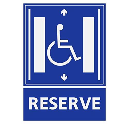Supstick Autocollants Stickers Handicapé - Personne à mobilité réduite Ascenseur réservé 4,5x6cm