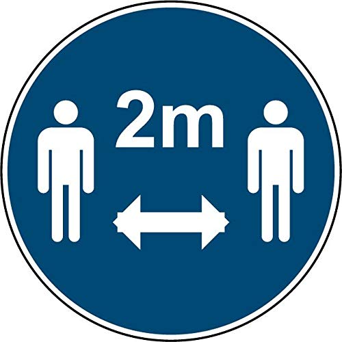 Lot de 5 Panneaux de signalétique - 2m de distance- format 30x30cm couleur bleu marine