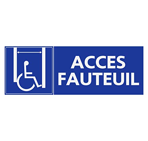 Panneau Rigide Handicapé - Personne à mobilité réduite Ascenseur accès Fauteuil Format rectangulaire 10x30cm épaisseur 3mm