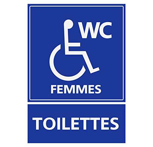 Panneau Rigide Handicapé - Personne à mobilité réduite Toilette WC Femmes 15x20cm épaisseur 3mm
