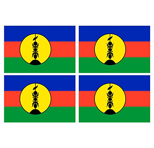 Supstick Lot de 4 Autocollants Stickers Drapeau de Pays Nation Nouvelle-caledonie Format 12x8cm