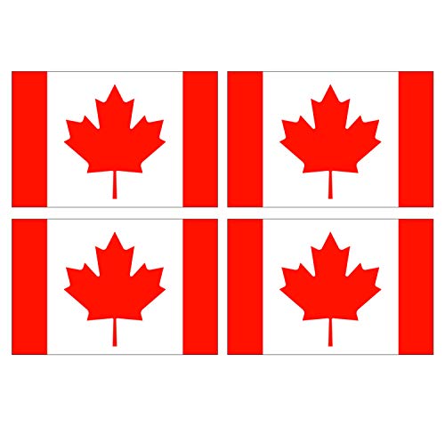 Supstick Lot de 4 Autocollants Stickers Drapeau de Pays Nation Canada Format 6x4cm