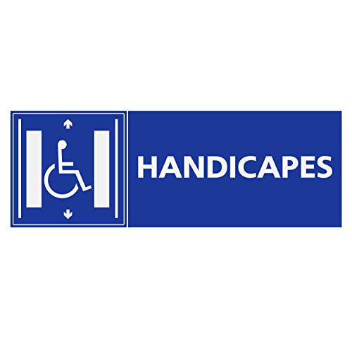 Panneau Rigide Handicapé - Personne à mobilité réduite Ascenseur handicapé Format rectangulaire 18x6cm épaisseur 3mm