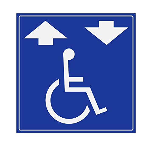 Panneau Rigide Handicapé - Personne à mobilité réduite Ascenseur adapté 25x25cm épaisseur 3mm