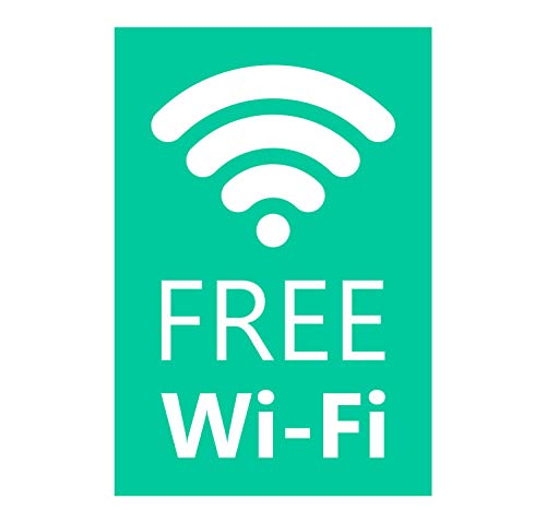 Panneau Rigide Format 12x17,5 Free WiFi pour Magasin et Restauration de Couleur Vert épaisseur 3mm