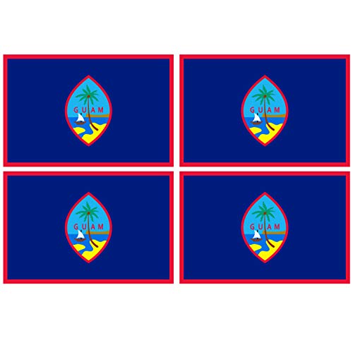 Supstick Lot de 4 Autocollants Stickers Drapeau de Pays Nation guahan Format 12x8cm