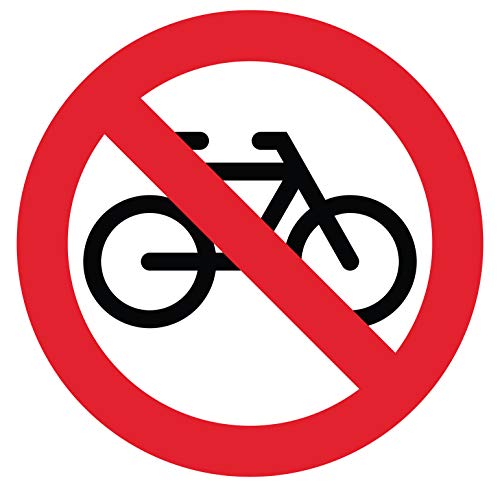Panneau Rigide Diamètre 15x15cm Interdit au vélo épaisseur 3mm