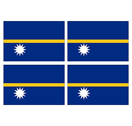 Supstick Lot de 4 Autocollants Stickers Drapeau de Pays Nation Nauru Format 12x8cm