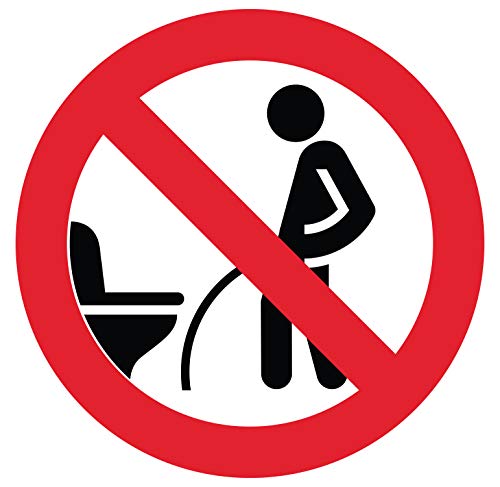 Autocollant Stickers Interdit d’uriner à côté Diamètre 8x8cm