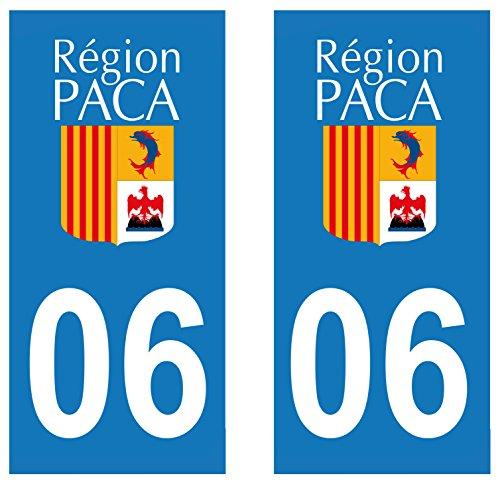 supstick 2 STICKERS AUTOCOLLANT PLAQUE IMMATRICULATION DEPT 06 Provence-Alpes-Côte d’Azur format rectangulaire - supstick.fr