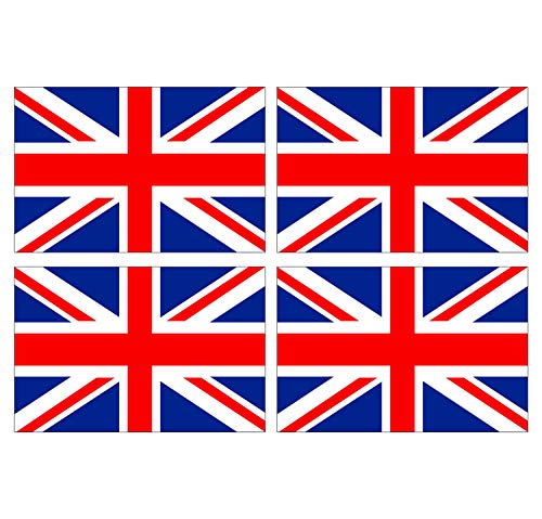 Supstick Lot de 4 Autocollants Stickers Drapeau de Pays Nation Grande-Bretagne Format 6x4cm