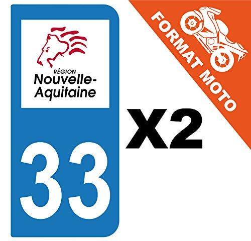 supstick 2 Stickers Autocollant Plaque IMMATRICULATION Moto DEPT 33 Nouvelle-Aquitaine - supstick.fr
