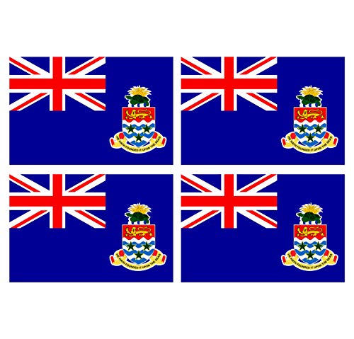 Supstick Lot de 4 Autocollants Stickers Drapeau de Pays Nation iles caïmans Format 6x4cm