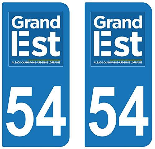 supstick 2 STICKERS AUTOCOLLANT PLAQUE IMMATRICULATION DEPT 54 Grand Est - supstick.fr