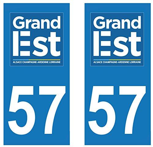 supstick 2 STICKERS AUTOCOLLANT PLAQUE IMMATRICULATION DEPT 57 Grand Est format rectangulaire - supstick.fr