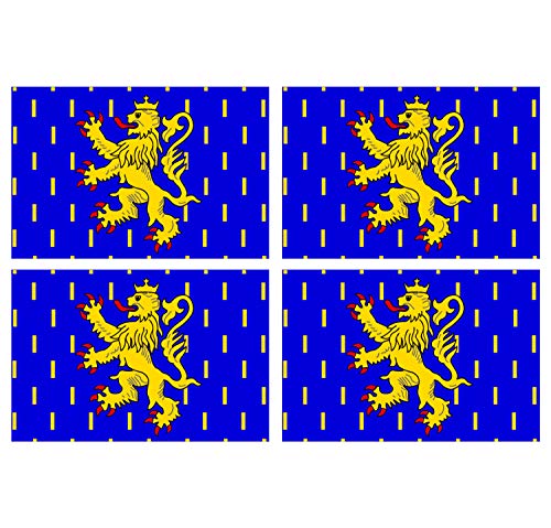 Supstick Lot de 4 Autocollants Stickers Drapeau de département région française Bourgogne franche comté Format 12x8cm