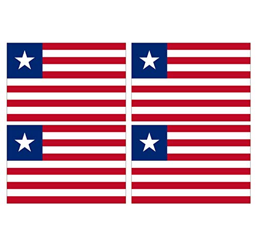 Supstick Lot de 4 Autocollants Stickers Drapeau de Pays Nation Liberia Format 12x8cm