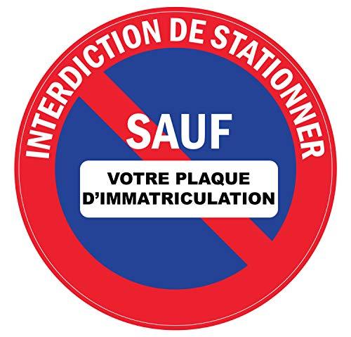 Autocollant stickers interdit de stationner Diamètre 10x10cm - supstick.fr